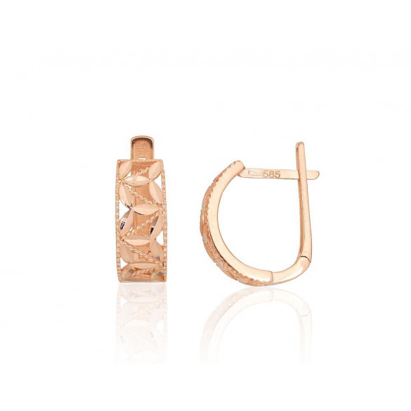 Zelta auskari ar angļu slēdzēju