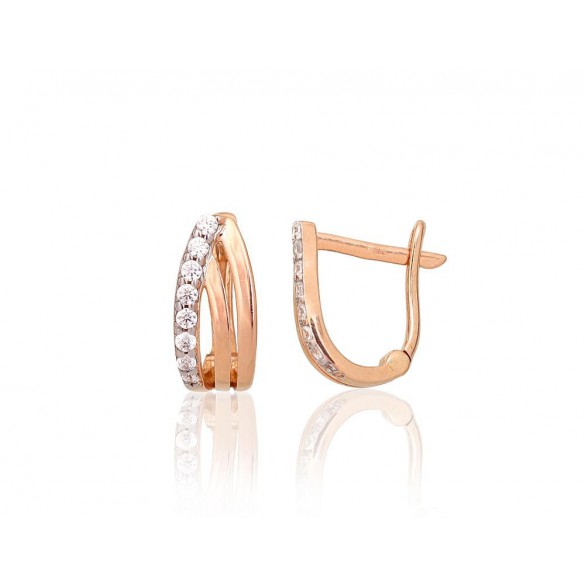 Zelta auskari ar angļu slēdzēju