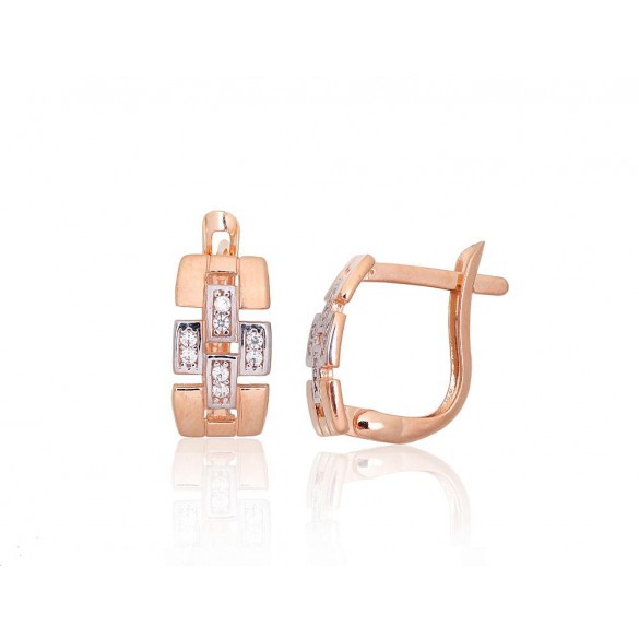 Zelta auskari ar angļu slēdzēju