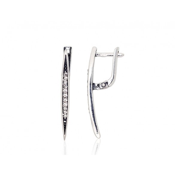 Sudraba auskari ar angļu slēdzēju