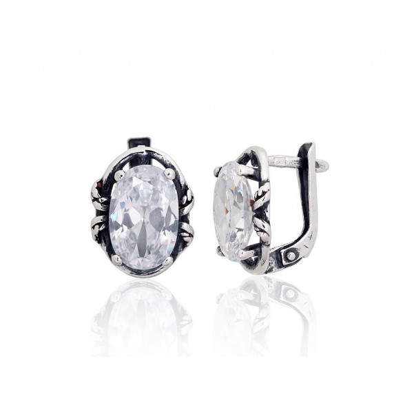 Sudraba auskari ar angļu slēdzēju