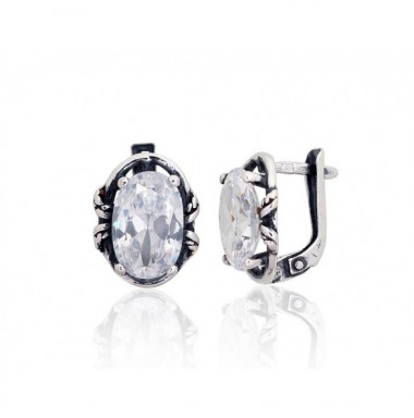 Sudraba auskari ar angļu slēdzēju