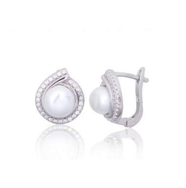 Sudraba auskari ar angļu slēdzēju