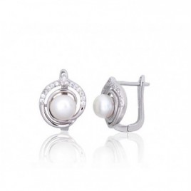 Sidabriniai auskarai ant cilindrinės spynos0