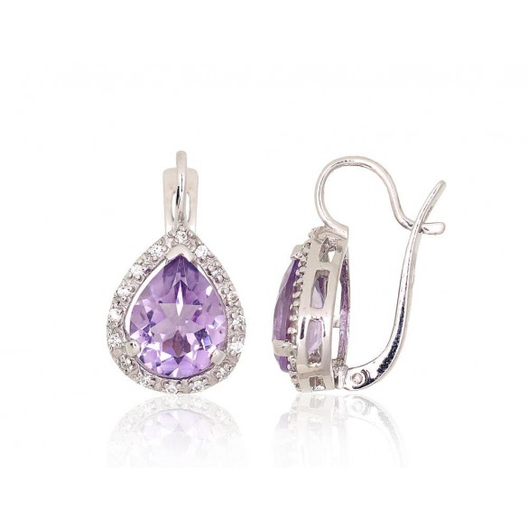 Sudraba auskari ar angļu slēdzēju