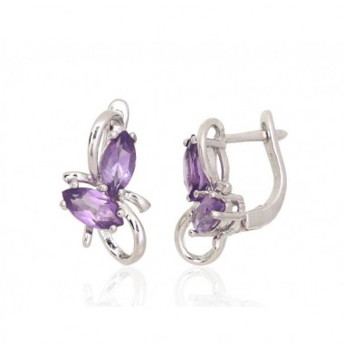 Sudraba auskari ar angļu slēdzēju