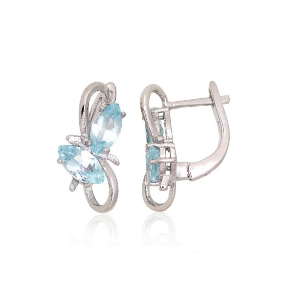 Sudraba auskari ar angļu slēdzēju