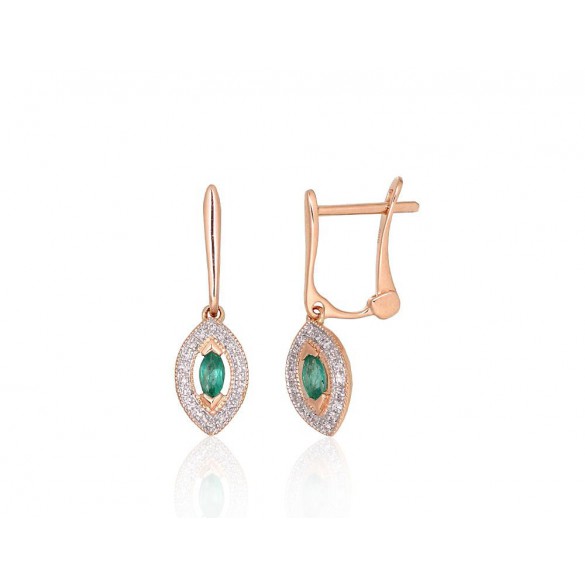 Zelta auskari ar angļu slēdzēju