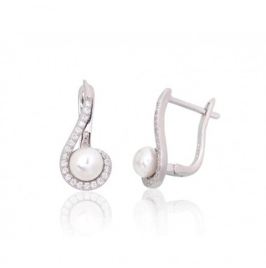 Sudraba auskari ar angļu slēdzēju