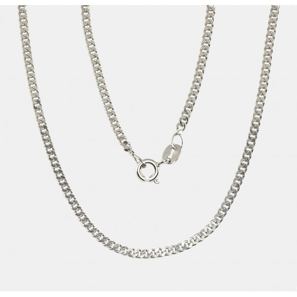 Sudraba ķēdīte Kartjē 2 mm , dimantu apstrādājums