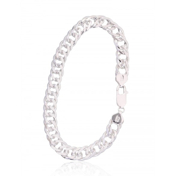 Sudraba ķēdīte Dubultais rombs 8.5 mm , dimantu apstrādājums