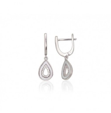 Sudraba auskari ar angļu slēdzēju