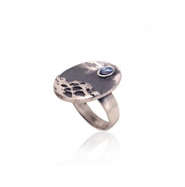 Sudraba gredzens 2101743(Matt+POx-MattBk)_PL-G, Sudrabs	925°, oksids (pārklājums), Perlamutrs 