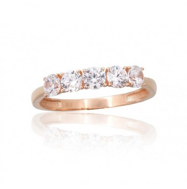 Zelta gredzens 1101095(Au-R)_CZ, Sarkanais Zelts	585°, Cirkoni 