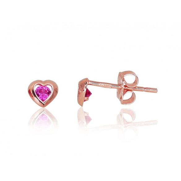 Zelta auskari-puseti 1200203(Au-R)_CZ-RO, Sarkanais Zelts	585°, Cirkoni 