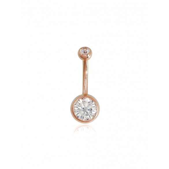 Zelta pīrsings - nabai 1930042(Au-R)_CZ, Sarkanais zelts	585°, Cirkoni 