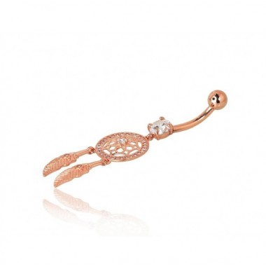 Zelta pīrsings - nabai 1930058(Au-R)_CZ, Sarkanais zelts	585°, Cirkoni 