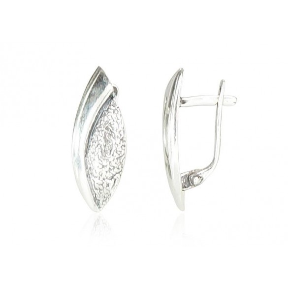 Sudraba auskari ar  angļu  slēdzēju 2201093(POx-Bk), Sudrabs	925°, oksids (pārklājums)