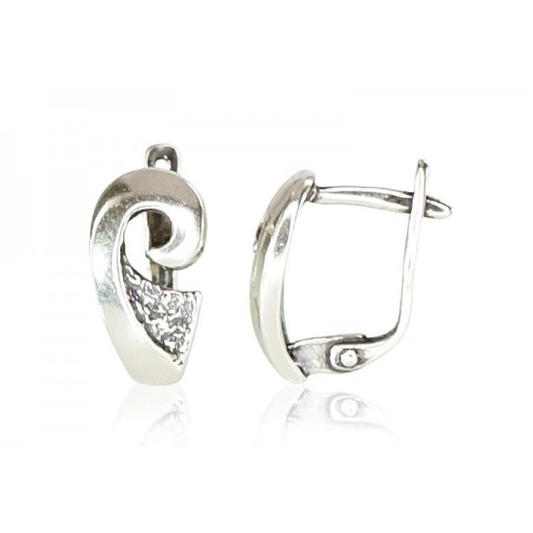 Sudraba auskari ar  angļu  slēdzēju 2201095(POx-Bk), Sudrabs	925°, oksids (pārklājums)