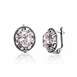 Sidabriniai auskarai ant cilindrinės spynos0