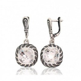 Sidabriniai auskarai ant cilindrinės spynos0