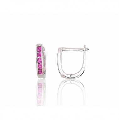 Sudraba auskari  2202950(PRh-Gr)_CZ-RO, Sudrabs	925°, rodijs (pārklājums), Cirkoni 