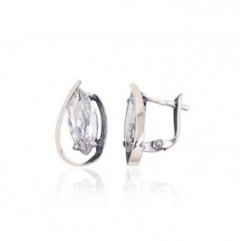 Sidabriniai auskarai ant cilindrinės spynos0