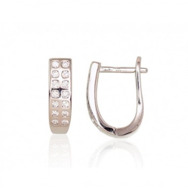 Sudraba auskari  2203110(PRh-Gr)_CZ, Sudrabs	925°, rodijs (pārklājums), Cirkoni 