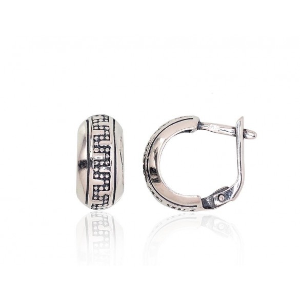 Sudraba auskari ar  angļu  slēdzēju 2203163(POx-Bk), Sudrabs	925°, oksids (pārklājums)