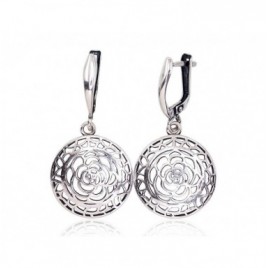 Sidabriniai auskarai ant cilindrinės spynos0