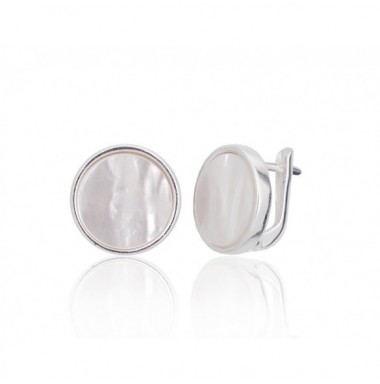 Sudraba auskari ar  angļu  slēdzēju 2203269_PL, Sudrabs	925°, Perlamutrs 