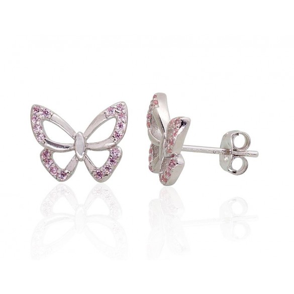 Sudraba auskari-puseti 2203479(PRh-Gr)_CZ-PI, Sudrabs	925°, rodijs (pārklājums), Cirkoni 