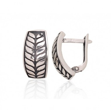 Sudraba auskari ar  angļu  slēdzēju 2203622(POx-Bk), Sudrabs	925°, oksids (pārklājums)