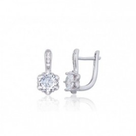 Sidabriniai auskarai ant cilindrinės spynos0