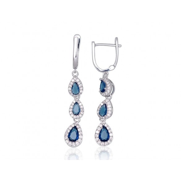 Sudraba auskari ar angļu slēdzēju