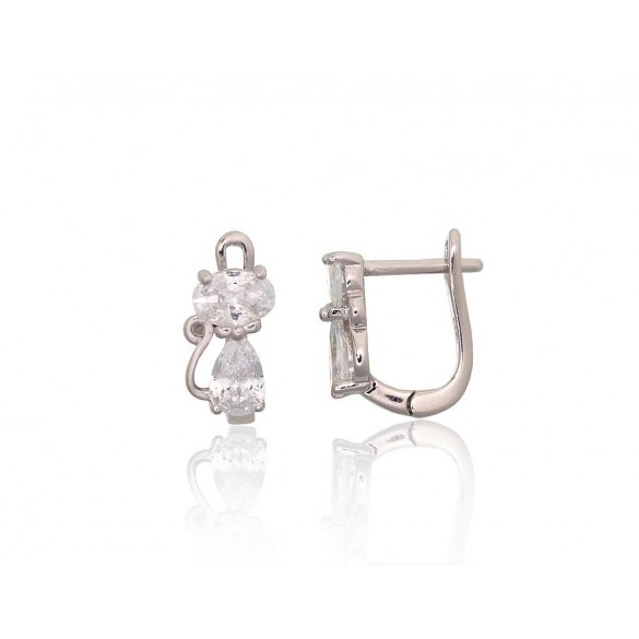 Sudraba auskari ar angļu slēdzēju