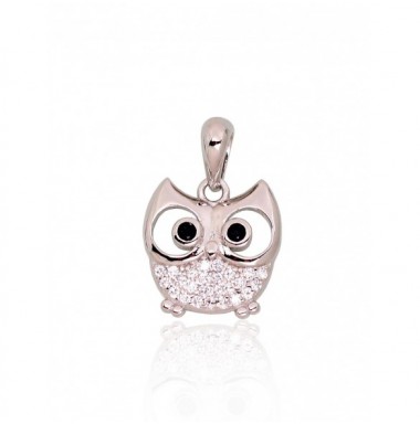 Sudraba kulons 2301830(PRh-Gr)_CZ+CZ-BK, Sudrabs	925°, rodijs (pārklājums), Cirkoni 