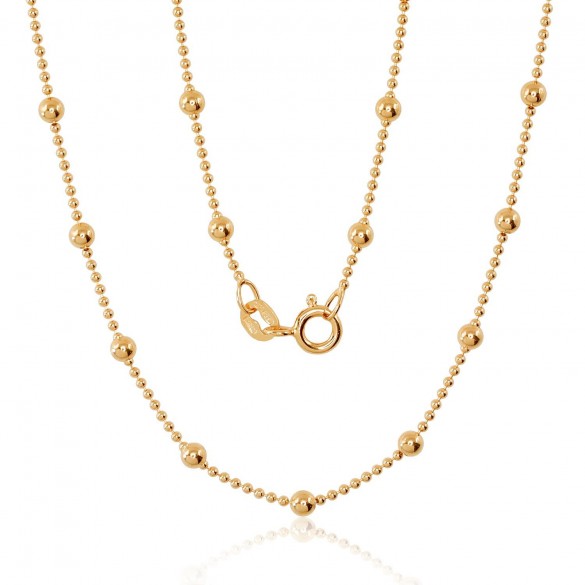 Sudraba ķēdīte Krellītes 1-3 mm 2400058(PAu-Y), Sudrabs	925°, dzeltenais zelts (pārklājums)