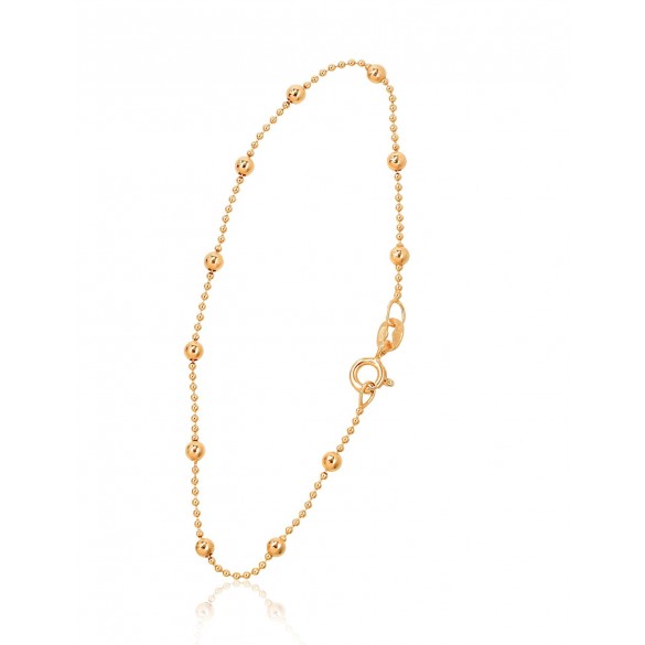 Sudraba ķēdīte Krellītes 1-3 mm 2400058(PAu-Y)-bracelet, Sudrabs	925°, dzeltenais zelts (pārklājums)