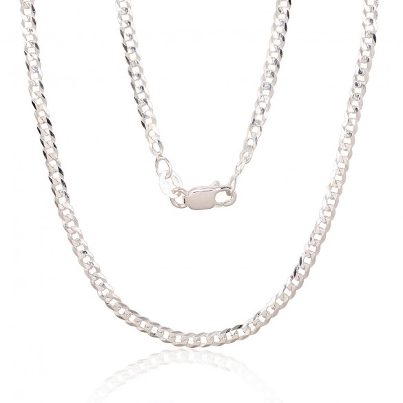 Sudraba ķēdīte Kartjē 2.5 mm , dimantu apstrādājums 2400073, Sudrabs	925°