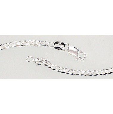 Sudraba ķēdīte Kartjē 2.5 mm , dimantu apstrādājums 2400073, Sudrabs	925°