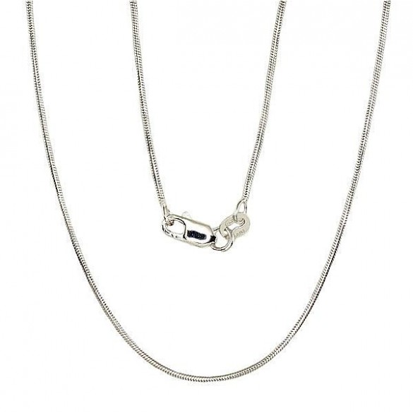 Sudraba ķēdīte Čūskiņa 1 mm 2400085(PRh-Gr), Sudrabs	925°, rodijs (pārklājums)