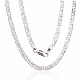 Sidabrinė grandinėlė Rombo 4 mm , briaunų apdirbimas deimantu0