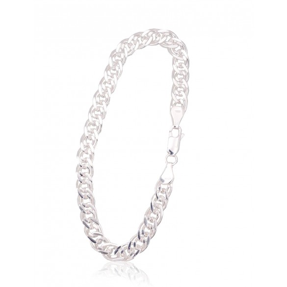 Sudraba ķēdīte Mona Liza 6 mm , dimantu apstrādājums 2400106-bracelet, Sudrabs	925°