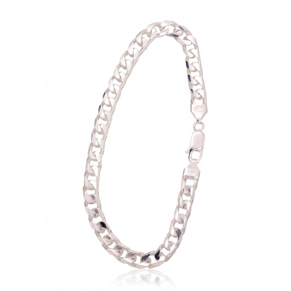 Sudraba ķēdīte Kartjē 6 mm , dimantu apstrādājums