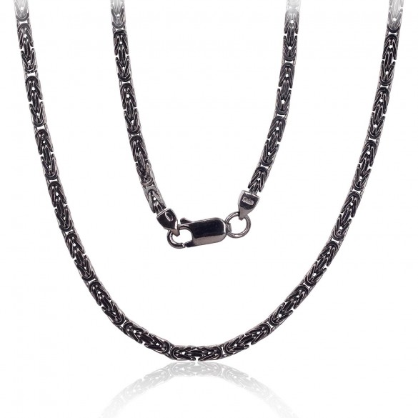 Sudraba ķēdīte Venēcija 2.5 mm 2400147(PRh-Bk), Sudrabs	925°, rodijs (pārklājums)