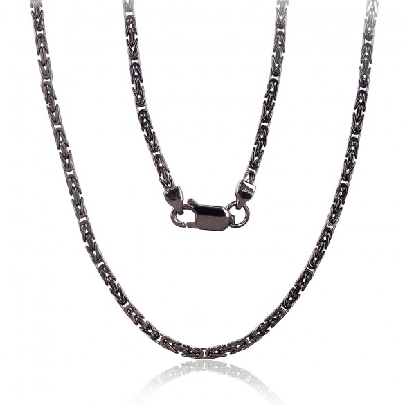 Sudraba ķēdīte Bizantija 2.1 mm 2400148(PRh-Bk), Sudrabs	925°, rodijs (pārklājums)