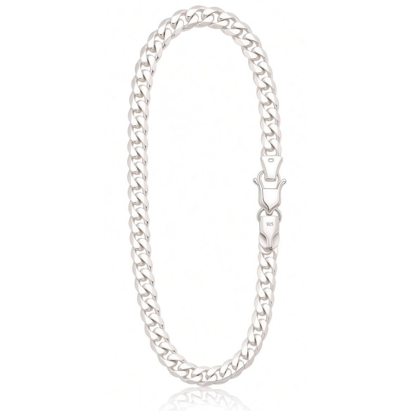 Sudraba ķēdīte Dubultais rombs 6 mm , dimantu apstrādājums