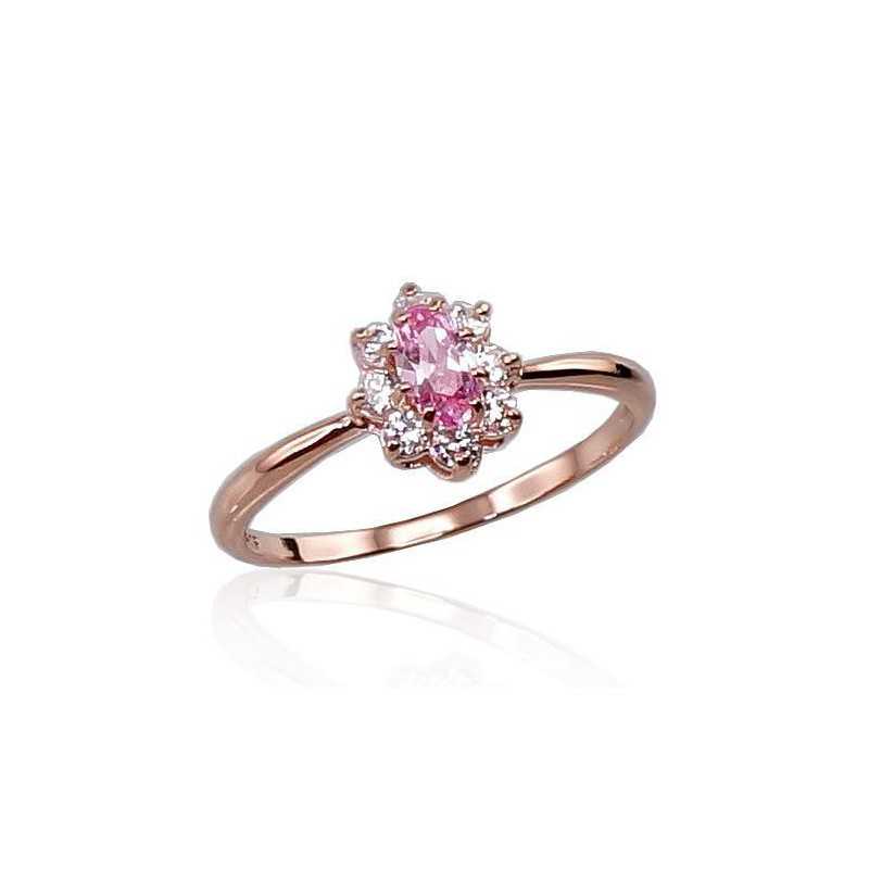 Zelta gredzens 1100126(Au-R)_CZ+CZ-PI, Sarkanais Zelts	585°, Cirkoni 