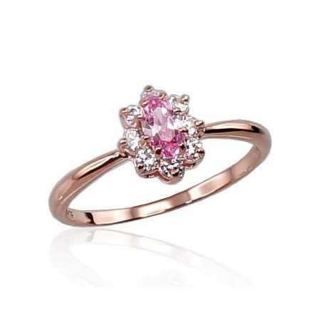 Zelta gredzens 1100126(Au-R)_CZ+CZ-PI, Sarkanais Zelts	585°, Cirkoni 